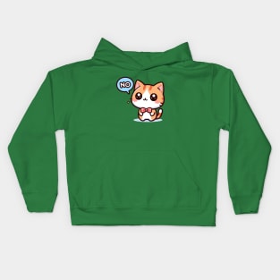 Cute Kitten Wearing a Bow Tie Saying No Kids Hoodie